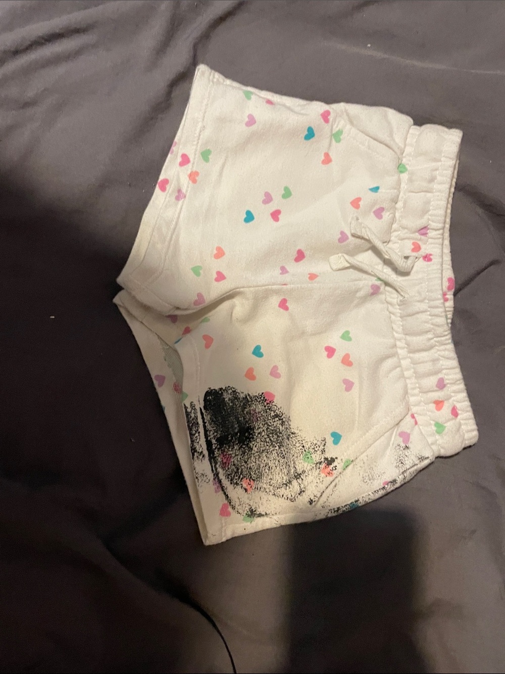 Cat & Jack White Heart-Print Knit Shorts